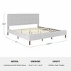 Martha Stewart Britta King Upholstered Platform Bed w/Rounded Headboard, Piped Detailing/Cushioned Siderails, Gray TW-3WDB01-K-GY-MS